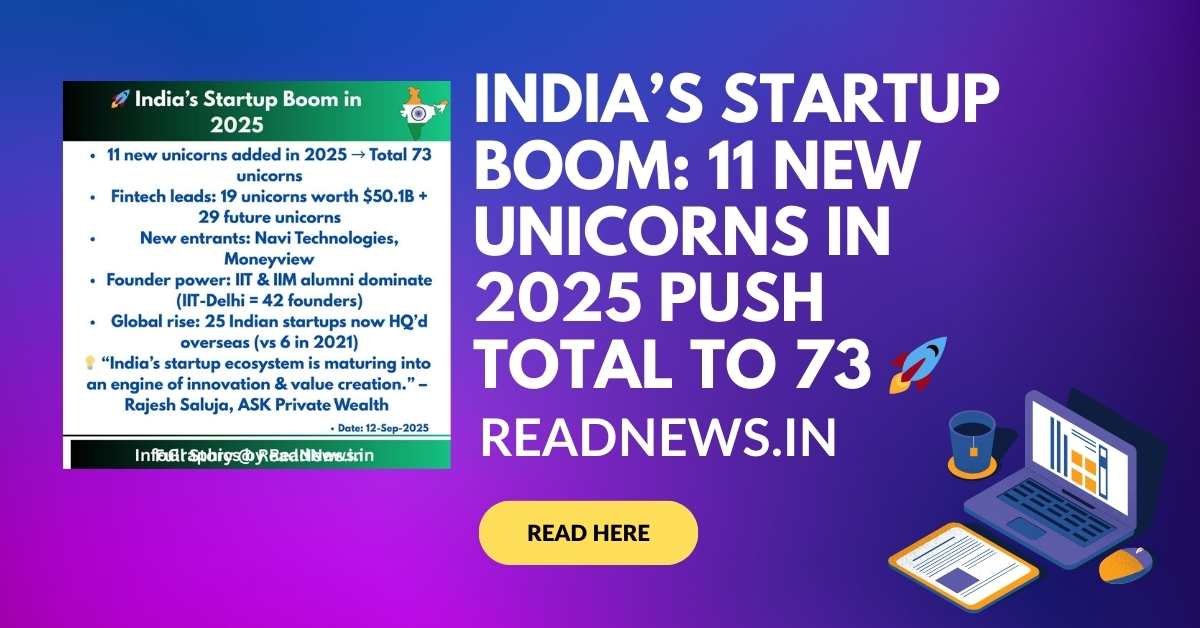 India’s Startup Boom 11 New Unicorns in 2025 Push Total to 73