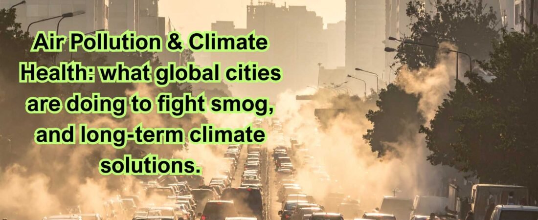 Air Pollution & Climate Health: what global cities are doing to fight smog, and long-term climate solutions.