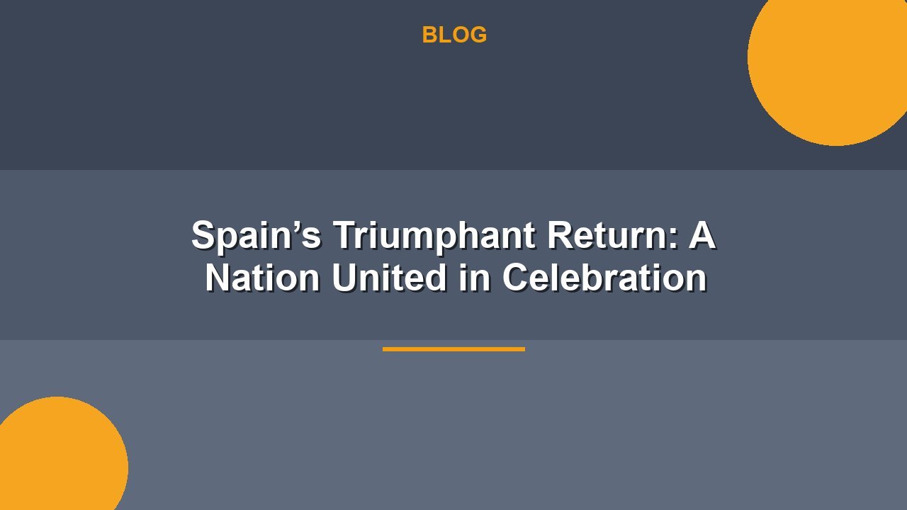 Spain’s Triumphant Return: A Nation United in Celebration